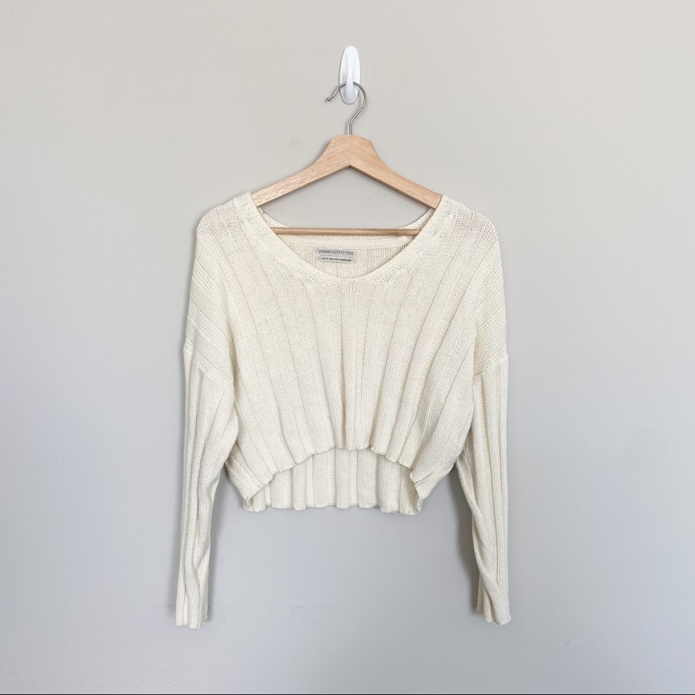Urban Outfitters Cream Cropped Sweater